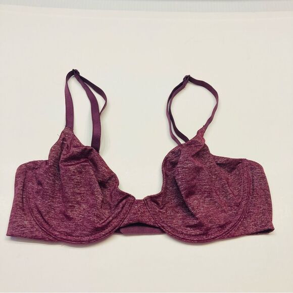 Victoria’s‎ Secret Unlined Semi Demi Underwire Bra Size 32C Burgundy Space Dye - Picture 5 of 9